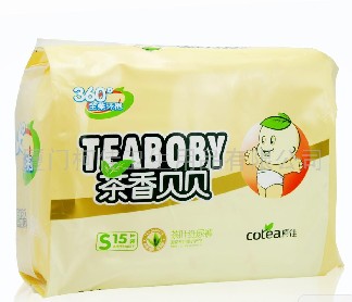 供應茶香貝貝紙尿褲全柔環抱360&ordm；茶葉紙尿褲15片