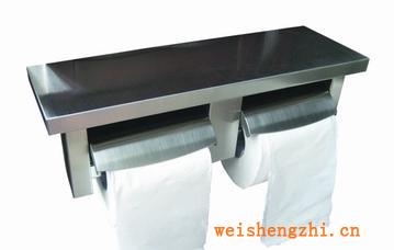 供應南光304不銹鋼雙卷紙架，廁紙架，小卷紙盒NG-102