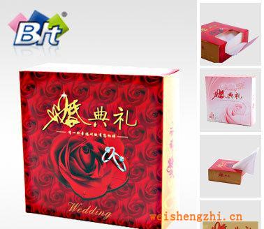 經典婚慶面巾抽紙維達紙巾可定做廣告禮品方盒紙面巾紙批發