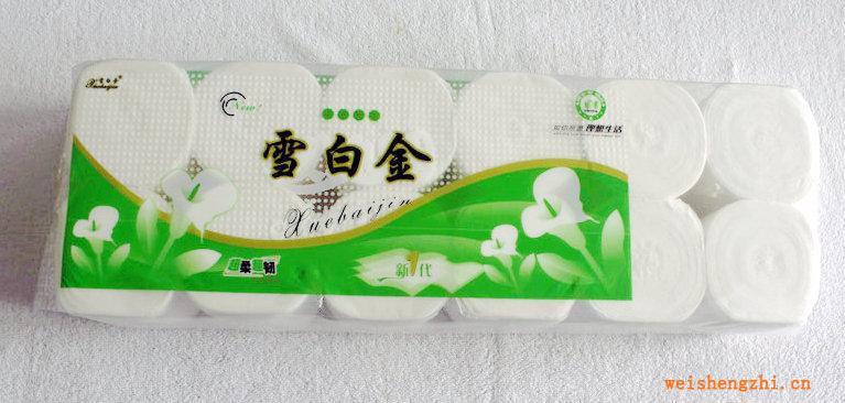 廠家批發(fā)衛(wèi)生紙，實(shí)心生活用紙，雪白金255A可訂做