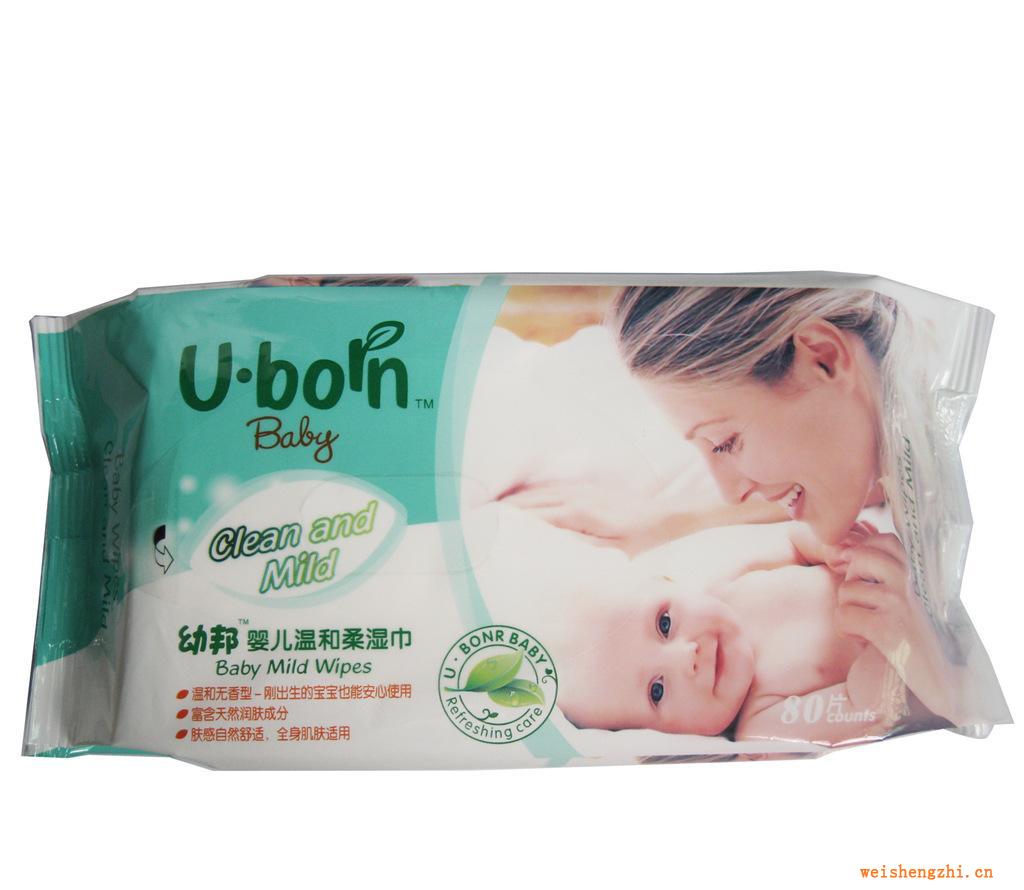 幼邦嬰兒溫和濕巾批發(fā)80片裝高品質無紡布