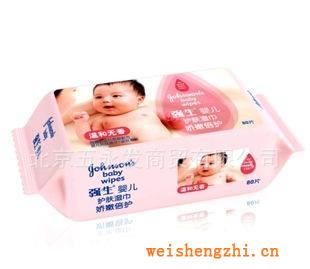 強(qiáng)生嬰兒濕巾無香配方倍柔護(hù)膚柔濕巾80片包（0018