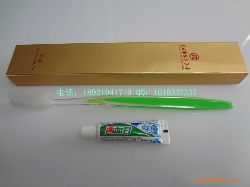 雙色舌頭牙刷，3g兩面針牙膏