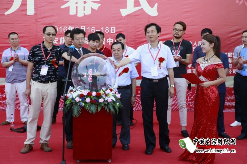 與會(huì)領(lǐng)導(dǎo)觸摸水晶球宣布展會(huì)正式開始